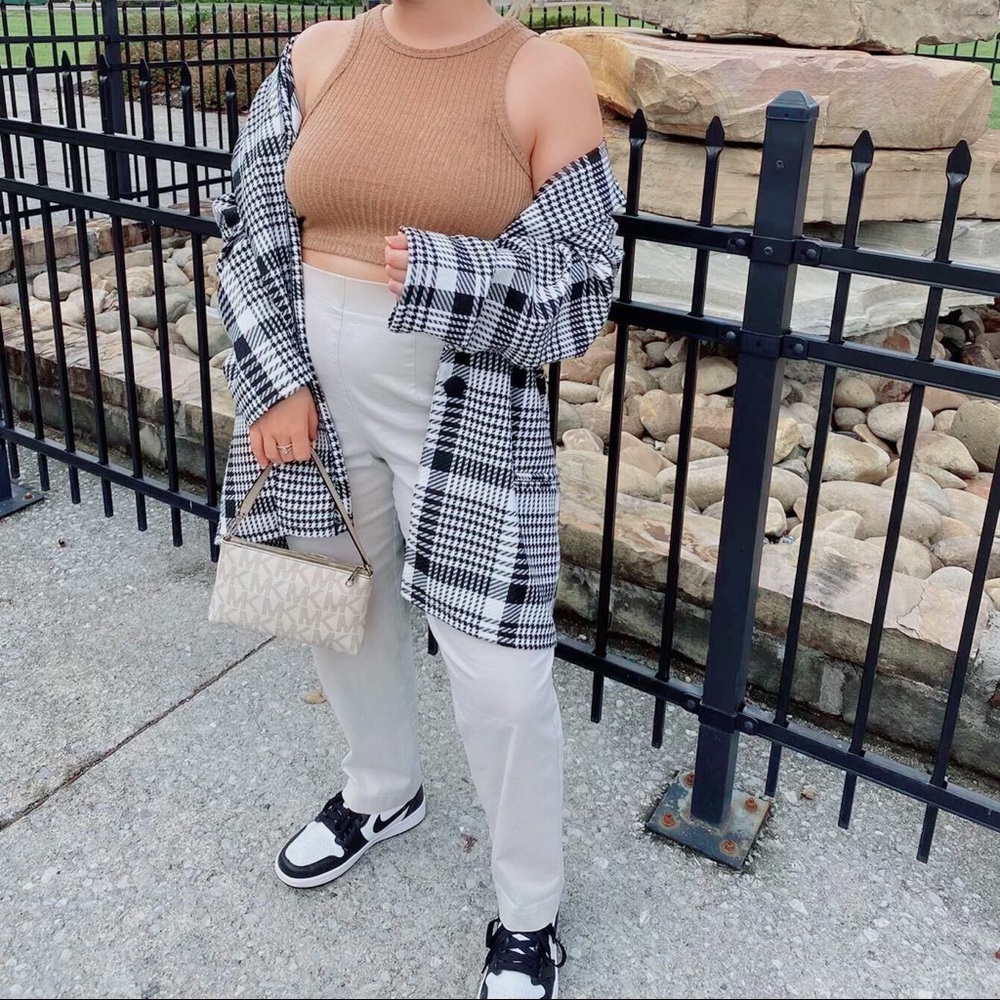 Plaid blazer coat